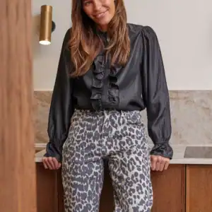 Ganja Flounce Dress - Mörkgrå, 40